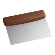 Choice 6 1/4" x 3" Dough Cutter / Bench Scraper with Brown Handle