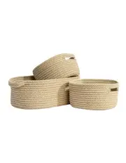 [LIVING TEXTILES] Nursery Storage Set 3 Piece in Natural