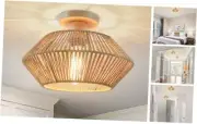 Woven Rattan Light Fixture Ceiling Mount, 12.7'' 1-Light Rattan Ceiling light