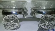 NOS FB Rogers Silver Co. 1883 MCM Rolling Cart Wagon Wine Condiment "A La Cart"