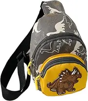 ycezw Kids Shoulder Bag - Dinosaur Shoulder Bag Shoulder Bag - Messenger Backpack Bodysuit for Boys Girls Hiking Backpack, Yellow, Se référer au descriptif, Refer to description
