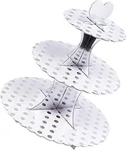 1 PC Delicate Food Server Cake Display Stand Lightweight Three Dessert Holder with Smooth Finish for Parties Showers and Events