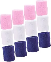 EXHUMKY 12Pcs Sports Wrist Bands Comfortable Elastic Wrist Braces for Teens Sweat Absorbing Support for Exercise Yoga Running and Fitness Activities