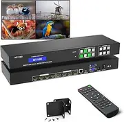 MT-VIKI 4K HDMI Matrix Switch 4x4 Support Web GUI w/IR Remote, 3.5mm Stereo Audio Extractor, Rack Mount Switcher & Splitter, 4K@30Hz, EDID, RS232, LAN Port (4 in 4 Out)
