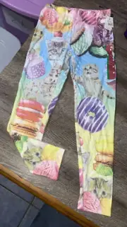 Girls sz M 7/8 lol vintage kitty cat ice cream Macaroon Donut Cupcake leggings