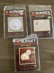 SUNSET stitchery “Live a Little” “Birds of Love” “Love Birds”