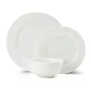 12pc Mikasa Egret Kitchen China Dinner Plates Bowls Set - White