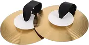 SECFOU 1 Pair Metal Hand Cymbals Performance Cymbal Plaything for Boys and Girls Portable School Band Instrument