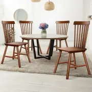 ALFORDSON 4x Dining Chairs Kitchen Lounge Cafe Retro Walnut Modern Seat Dark Oak