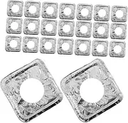 [JEWEDECO] 100pcs Aluminum Foil Gas Stove Burner Covers Disposable Oil Protectors for Clean Cooking Lightweight and Space Efficient Stove Liners Easy to Store and Effortless Cleaning