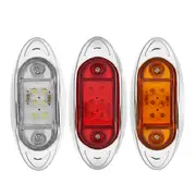 LED Car Side Marker Indicator Lights Chrome Base Lamp 12V 1PCS for Truck Trailer Lorry Van Bus 21800 WHITE