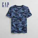 GAP 男童裝 時尚迷彩圓領短袖T恤-藍色迷彩(687360)