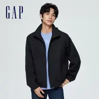 在飛比找momo購物網優惠-【GAP】男裝 Logo工裝連帽外套-黑色(428974)