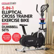 NNEDPE Powertrain 5-in-1 Elliptical Cross Trainer Bike with Dumbbell Sets