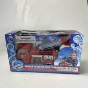 Bubble Blowing Fire Engine Toy Truck for Kids - Awesome Light Up LED and