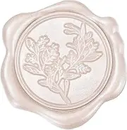 Whaline Eucalyptus Wax Seal Stickers, Pink - 60 Pcs, Resin Material, Self-Adhesive, for Envelopes, Invitations, Greeting Cards, Wedding, Party Decorations