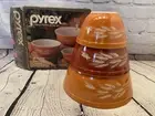 Vintage Pyrex Autumn Harvest Wheat Mixing Nesting Bowls Set of 3 403 402 401 NIB