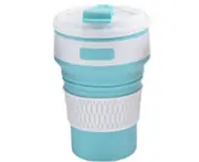 Creative Silicone Folding Cup Portable Travel Retractable Cup Collapsible Travel Cup Folding Camping Cup-Blue