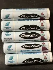 Lot Of 5 CHAPSTICK AMAZING MINT Flavor “Grateful For You!” Lip Balm New & Sealed