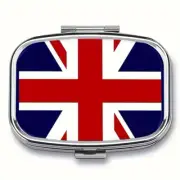 New! "Union Jack" British Flag metal pill box / 2 compartment