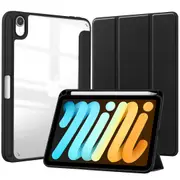 MCC iPad mini (A17 Pro) 8.3-inch 2024 Case Cover Clear Back Pencil Holder Apple mini7 7th 7 [Black]