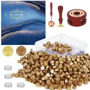 Wax Seal Stamp Kit - 357Pc Set with Wax Beads, Seal Stamp, Warmer, Spoon, Candle