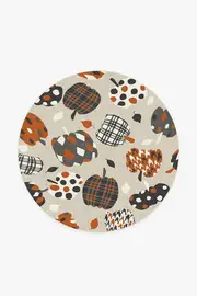 185' Round | Machine Washable Runner Rug | Kid & Pet Friendly | Indoor Rug | Pumpkin Orange Flatwoven Rug | Ruggable