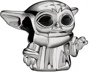 [The Charmery] Star Wars Baby Yoda Grogu Black Charm 925 Sterling Silver Pendant Charm Compatible with Pandora Charms,and Many Other UK Charm Bracelets., Metal