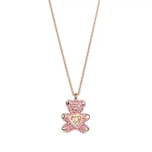 【SWAROVSKI 施華洛世奇】粉紅色 Teddy 水晶項鍊(真 品 平 輸)