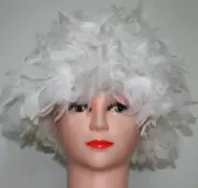 Wig Feather Wig White Chandelle Feather Wig Bird Crow Swan Halloween Costume