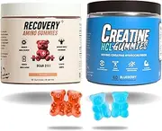 Creatine Gummies & BCAA Gummies Stack Twin Pack, Blueberry & Peach Flavor – Ultimate Muscle Growth & Recovery Stack – Delicious & Convenient Supplements – 30 Servings Each