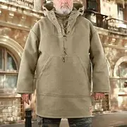 Men's Hoodie Apricot Red Blue Brown Gray Hooded Plain Lace up Pocket Sports Outdoor Daily Holiday Polyester Streetwear Basic Casual Fall Winter Clothing Appar