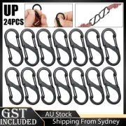 Up 24x Cable Carabiner Camping Hiking Hook Chain Key S-Ring Lock Clip Holder NEW