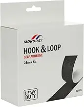 25mm x 5m Black Hook & Loop Heavy Duty Self Adhesive Tape ? Strong Grip, Durable & Reusable for Home, Office, & Industrial Use