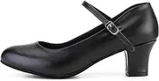 [HOBTEC] Ankle Strap Character Shoes Ballroom Dance Shoes for Women Dancing Latin Salsa
