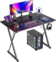 CubiCubi Gaming Desk 32 Inch PC Computer Desk, Home Office Table Gamer Workstation, Simple Game Table, Black