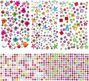 Rhinestone Stickers, 1510 Pcs Self-Adhesive Jewels Sticker Gem for Kids DIY Craft Cards, Acrylic Gems Decorative Diamond for Wedding Decorations, Body, Nail, Assorted Sizes