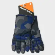 Hawke & Co Mid Weight Nylon Field Gloves L / XL Mens Fractal Camo Blue NWT