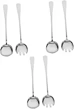 Cabilock 3 Sets Stainless Steel Fork Spoon Large Serving Spoons Smooth Edges for Buffets