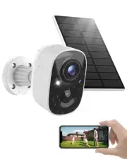 Solar Camera Outdoor Wireless, 2.4GHz Wi-Fi Security Camera with AI Motion De...