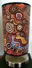 aboriginal indigenous Bedside Touch Lamp Base fabric shade with bulb Set