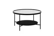 Lida Round Fluted Glass Coffee Table - Black