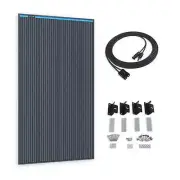 KickAss 170W Fixed Glass Solar Panel + Mounting Kit + 5M Extension Cable Bundle