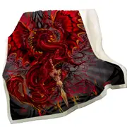 Cool Fantasy Weapon Red Dragon Blood Blade Throw Blanket