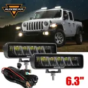 Auxbeam 2PCS 6.3" LED Work Light Bar Fog Driving Lamps For Car Truck Offroad 4x4