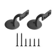 2 Pcs Anti-Rust Hand Rail Bracket Stairway Railing Bracket, Matte Black
