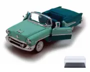 DIECAST CAR & DISPLAY CASE 1955 OLDSMOBILE SUPER 88 GREEN WELLY 22432 1/24