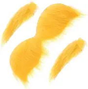 SAFIGLE Beard and Eyebrow Realistic Mustache Eyebrows False Facial Hairs Fake Beard Shape Decor Clown Costume Beard Hedger Beard Brush Wigs for Men Beard Chin Cloth Yellow