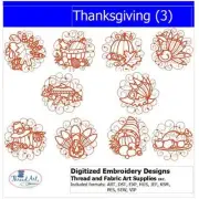 Embroidery Design Set - Thanksgiving(3) - 10 Designs - 9 Formats - USB Stick