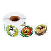 500PCS Zoo Animal Round Stickers Three Kinds Design Cute Animals Tag Label Reward Kids Scrapbooking For Notebook Naptop Students